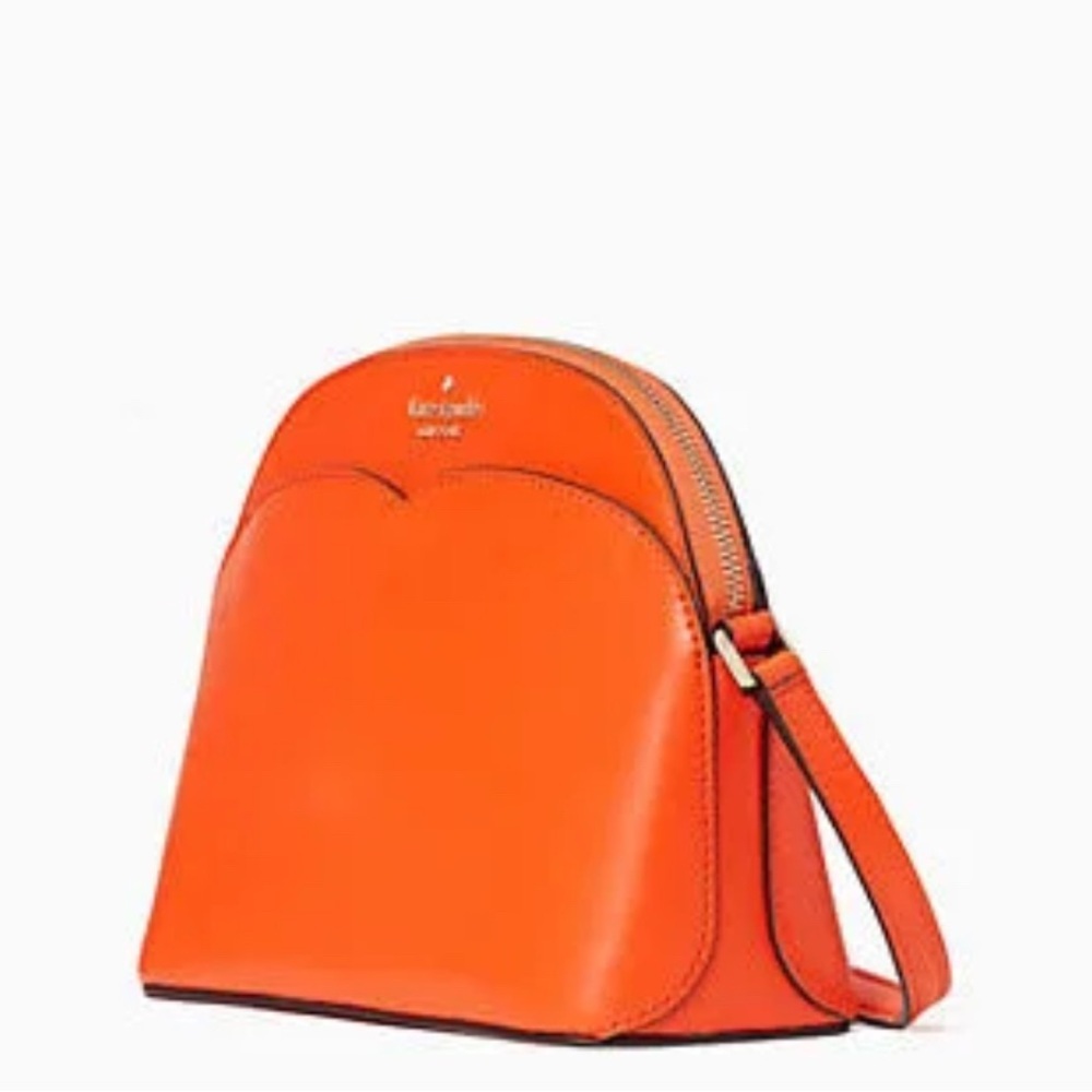 NWT Kate Spade Payton Medium Dome Satchel Coral Buds Saffiano Leather Crossbody - Picture 7 of 9